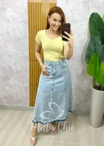 Milla Chic – Saia Jeans Amália (cópia) Milla Chic - Saia Jeans Amália (cópia)