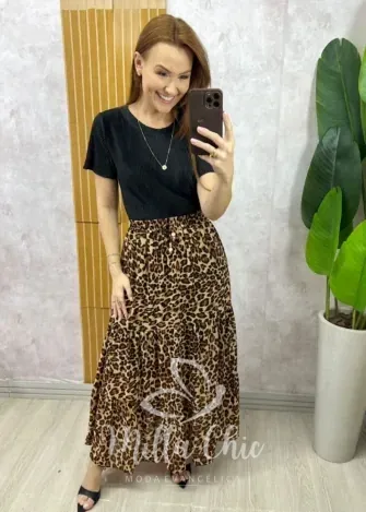 Milla Chic – Saia Longa Amélia em chiffon Milla Chic - Saia Longa Amélia em chiffon