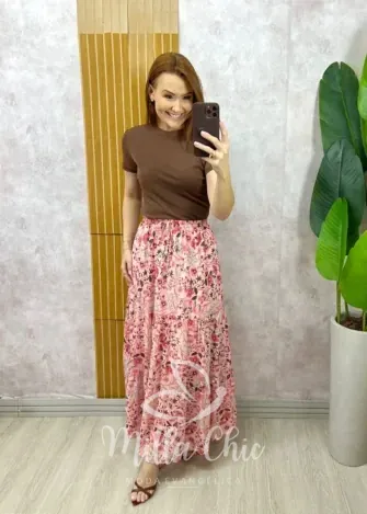 Milla Chic - Saia Longa Amélia em chiffon - Preta (cópia)