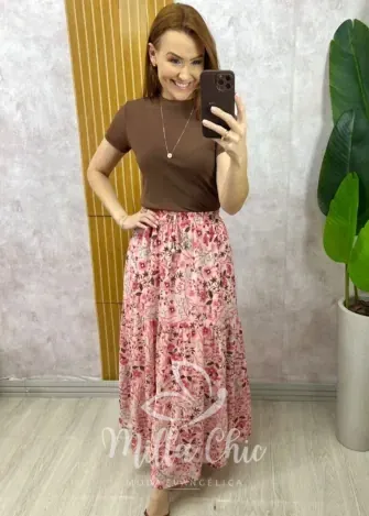 Milla Chic - Saia Longa Amélia em chiffon - Preta (cópia)