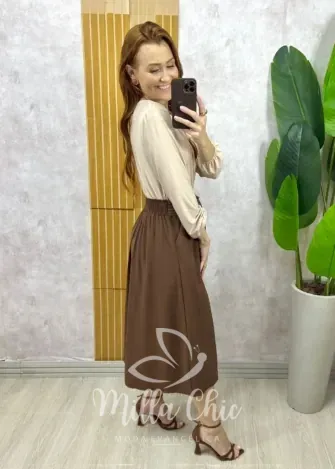 Milla Chic - Saia Minerva em alfaiataria - Off wrhite (cópia)