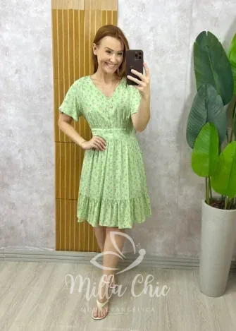Milla Chic - Vestido Analu Poá - Verde
