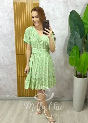 Milla Chic - Vestido Analu Poá - Verde