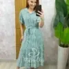 Milla Chic - Vestido Belinda em viscolinho - Menta estampado (cópia)