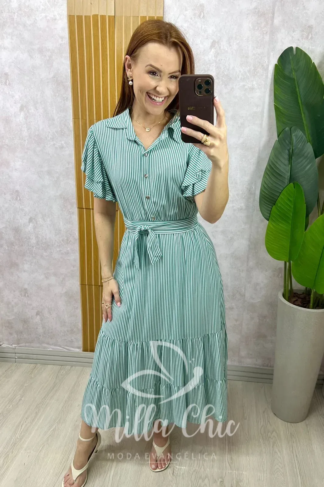 Milla Chic – Vestido Belinda Em Viscolinho – Verde Milla Chic - Vestido Belinda Em Viscolinho - Verde