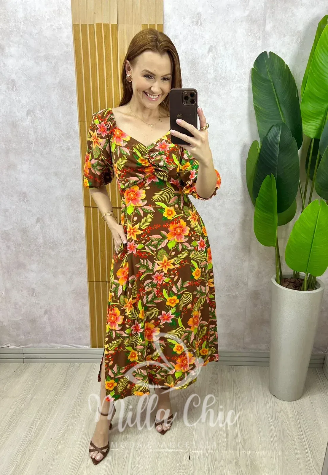 Milla Chic – Vestido Cléo – Marrom Milla Chic - Vestido Cléo - Marrom