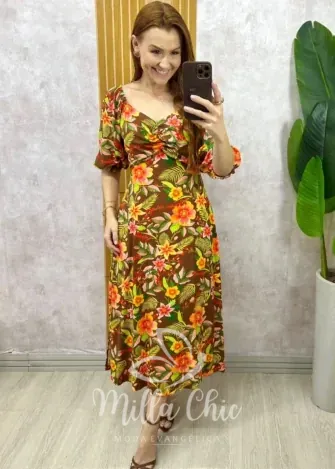 Milla Chic - Vestido Cléo - Marrom