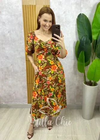 Milla Chic - Vestido Cléo - Marrom