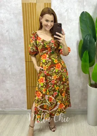 Milla Chic - Vestido Cléo - Marrom