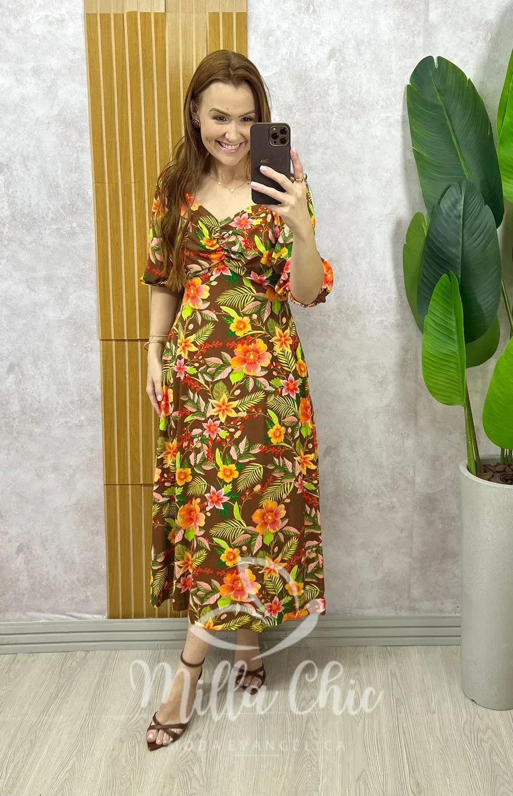 Milla Chic – Vestido Cléo – Marrom Milla Chic - Vestido Cléo - Marrom