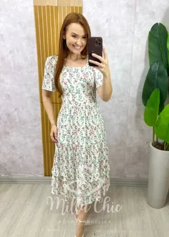Milla Chic - Vestido Fernanda em Viscolinho - Branco