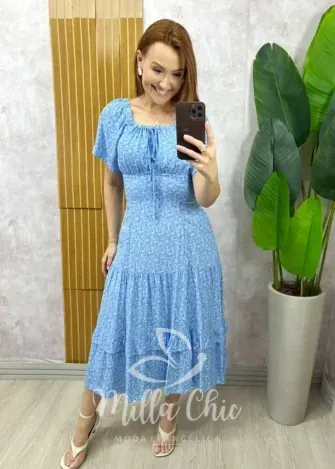 Milla Chic – Vestido Ivone em viscolinho – Azul marinho estampado (cópia) Milla Chic - Vestido Ivone em viscolinho - Azul marinho estampado (cópia)