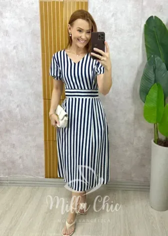 Milla Chic - Vestido Ivone Em Viscolinho - Branco (cópia)