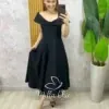 Milla Chic - Vestido Marli em Viscolinho póa - Marrom (cópia)
