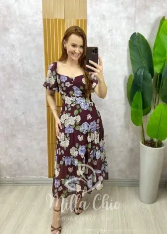 Milla Chic - Vestido Valéria Em Chiffon - Rosa (cópia)