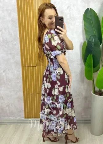 Milla Chic - Vestido Valéria Em Chiffon - Rosa (cópia)