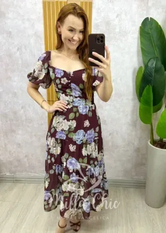 Milla Chic - Vestido Valéria Em Chiffon - Rosa (cópia)