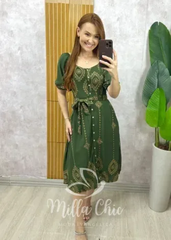 Milla Chic - Vestido Zara Bordado - Verde