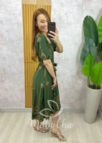 Milla Chic - Vestido Zara Bordado - Verde