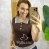 Milla Chic - Blusa Colete Amélie Tricot Chic - Marrom