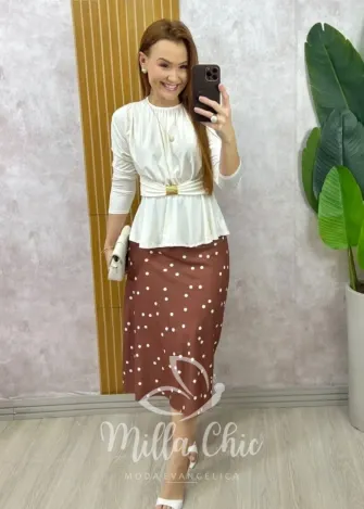 Milla Chic - Blusa Elise Peplum - Branca