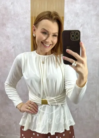 Milla Chic - Blusa Elise Peplum - Branca