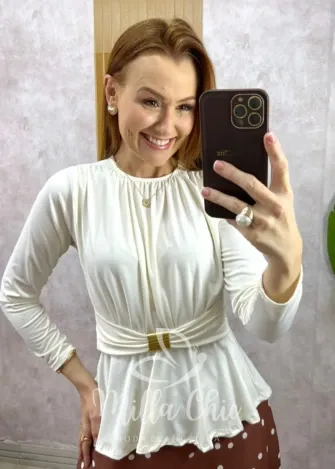 Milla Chic - Blusa Elise Peplum - Branca
