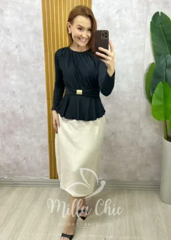 Milla Chic - Blusa Elise Peplum - Branca (cópia)