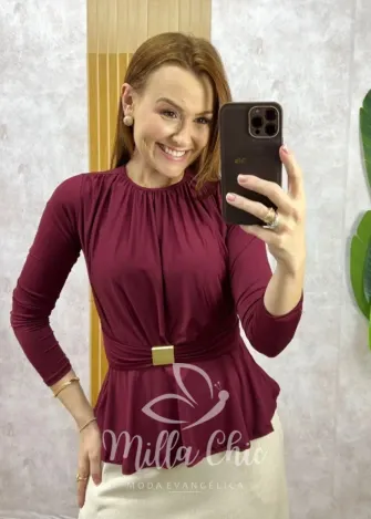 Milla Chic – Blusa Elise Peplum – Preta (cópia) Milla Chic - Blusa Elise Peplum - Preta (cópia)