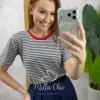 Milla Chic - Blusa Marine Listras - P&B