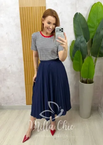 Milla Chic - Blusa Marine Listras - P&B