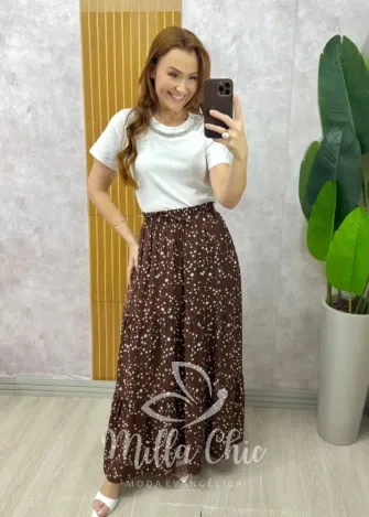 Milla Chic - Blusa Noelle Brilho - Branca