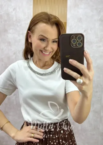 Milla Chic - Blusa Noelle Brilho - Branca