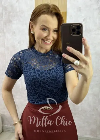 Milla Chic - Blusa Rubi em renda - Preta (cópia)