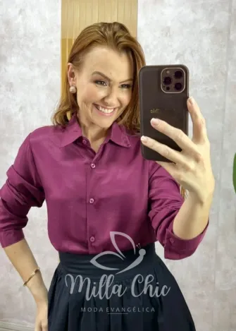 Milla Chic - Camisa Eleonora - Beterraba