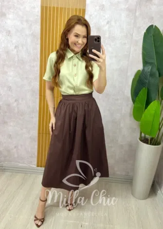 Milla Chic - Camisa Margot - Marrom (cópia)