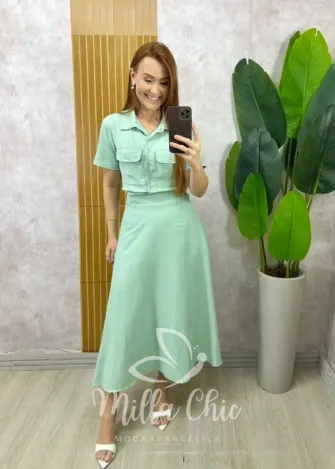 Milla Chic - Conjunto Raiane Em Linho - Ocre (cópia)