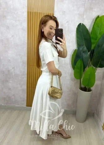 Milla Chic - Conjunto Raiane Em Linho - Off White
