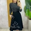 Milla Chic – Conjunto Royale Em Listras – Preto Milla Chic - Conjunto Royale Em Listras - Preto