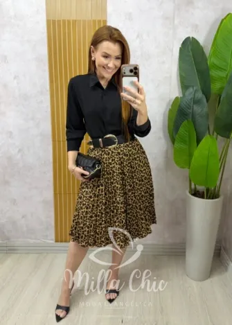 Milla Chic - Saia Augusta Bege Florida (cópia)