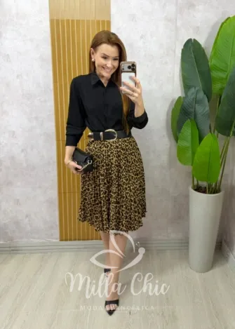 Milla Chic – Saia Augusta Bege Florida (cópia) Milla Chic - Saia Augusta Bege Florida (cópia)