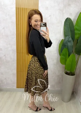 Milla Chic - Saia Augusta Bege Florida (cópia)