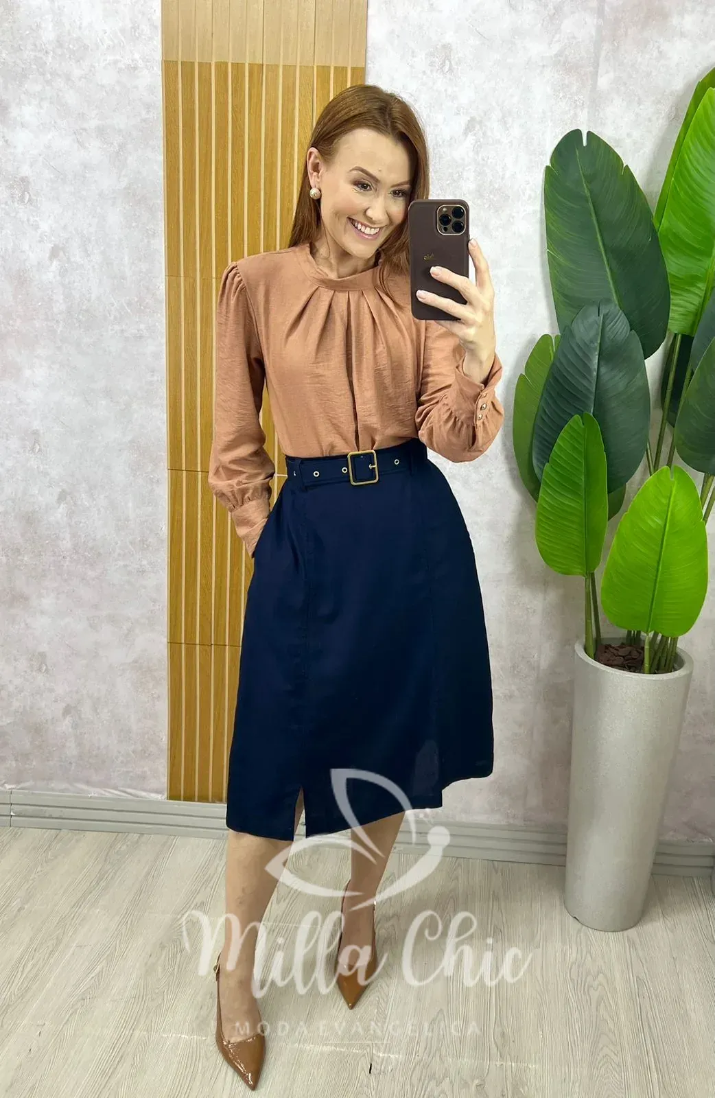 Milla Chic – Saia Clássica Linen Chic (cópia) Milla Chic - Saia Clássica Linen Chic (cópia)