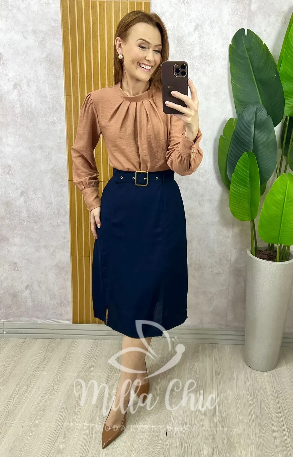 Milla Chic – Saia Clássica Linen Chic (cópia) Milla Chic - Saia Clássica Linen Chic (cópia)