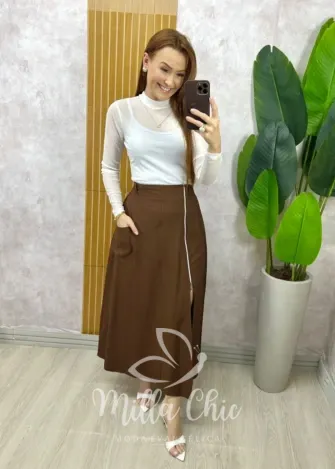 Milla Chic - Saia Graziela Premium - Marrom