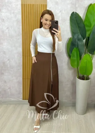 Milla Chic - Saia Graziela Premium - Marrom