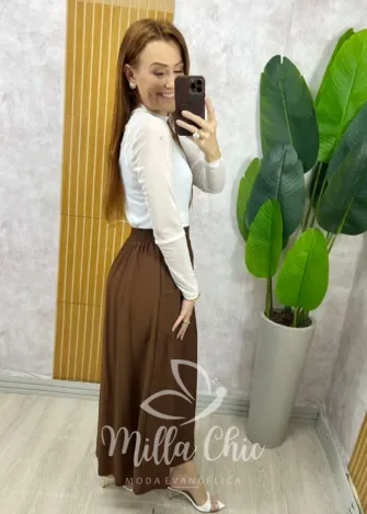 Milla Chic - Saia Graziela Premium - Marrom