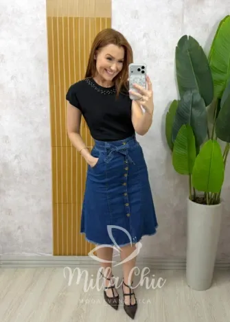 Milla Chic - Saia Jeans Laura