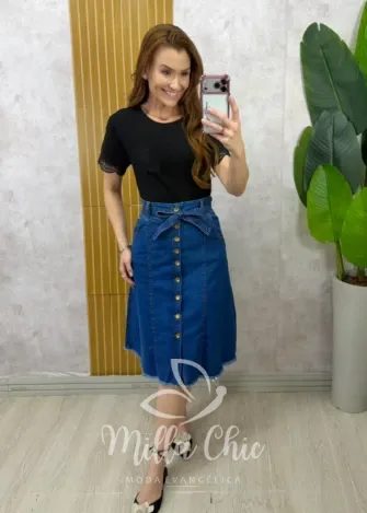 Milla Chic - Saia Jeans Laura