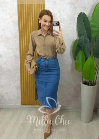 Milla Chic – Saia Jeans Laura (cópia) Milla Chic - Saia Jeans Laura (cópia)